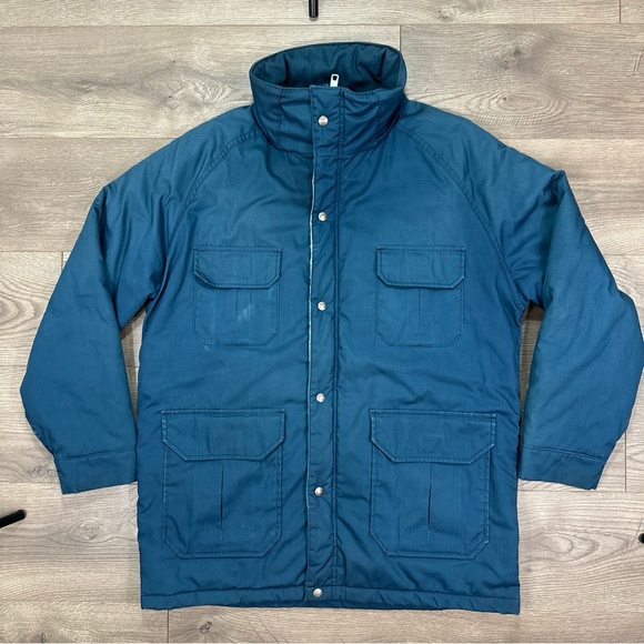 Vintage Woolrich Insulated Parka Coat Jacket Style 33334 Navy Blue Men’s Large - Picture 2 of 10